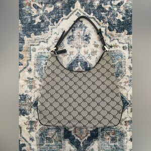 Ralph Lauren Black and Gray Monogram Shoulder Bag